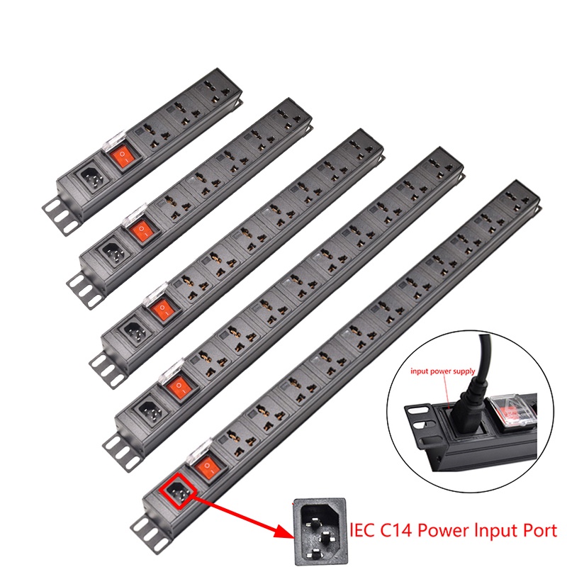 C14 power input PDU power distribution unit 2-12 bit universal hole ...