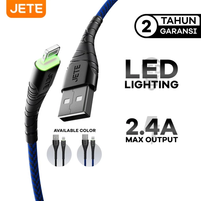 JETE CX5 Kabel Data USB Lightning Fast Charging with LED Light - Kabel Data Iphone - Garansi Resmi - Gambar 3