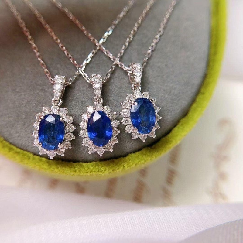 Real blue 2025 zircon necklace