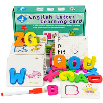 Block Alphabet English Letter Learning Card/ Marker Flash Card for ...