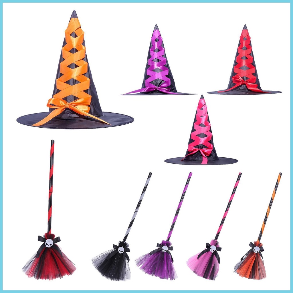 Girls Witch Halloween Costume Set With Hat & Broom - Witch Dress For Kids, Trick Or Treat Outfit For Theme Parties & Cosplay - View #10