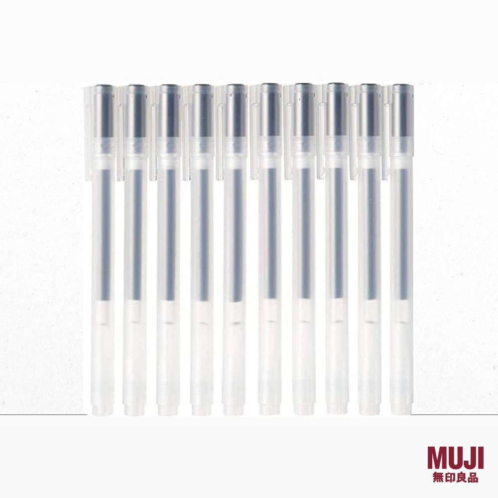 [Bundle of 10] MUJI Gel Ink Ballpoint Pen Cap Type Black Shopee Singapore