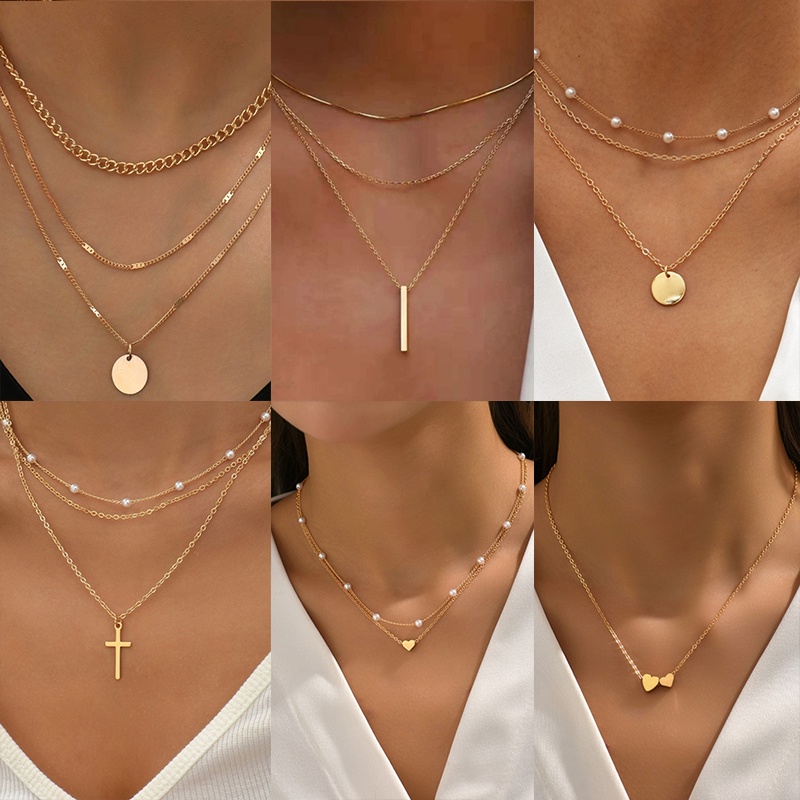 Gold chain with deals crystal pendant