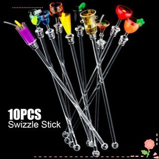 10pcs Cocktail Drinks Tropical Drink Stirrers Acrylic Cocktail Cute Cocktail