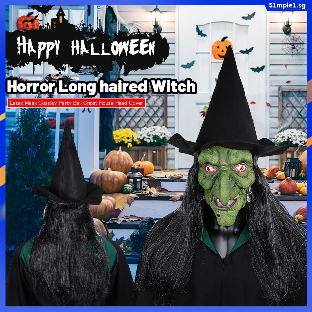 Adult Halloween Horror Old Witch Mask Scary Pumpkin Monsters Latex