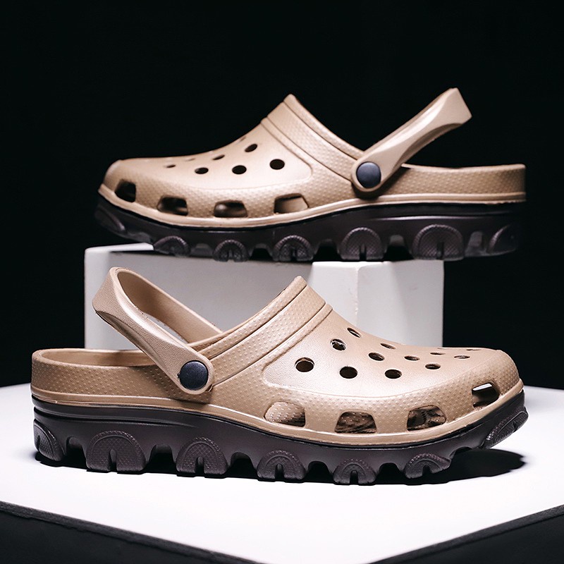 Mens leather 2025 croc sandals