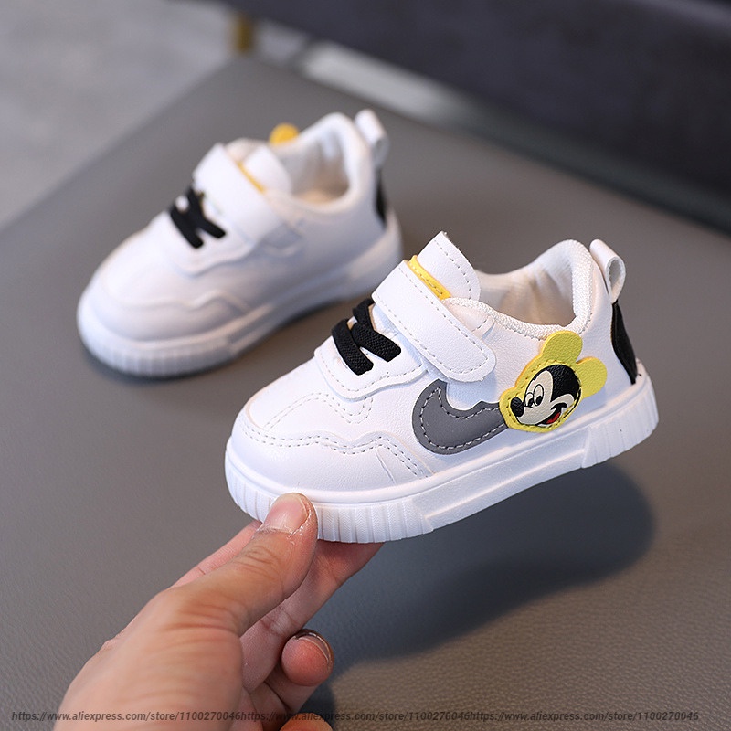 White Casual Shoes For Baby Boy Girl Brand Children Sneaker Mickey