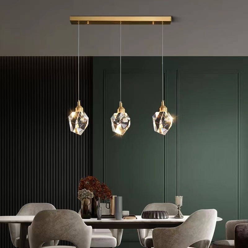 CIMI Nordic Crystal Pendant Light Modern Dining Room Light Bar Table