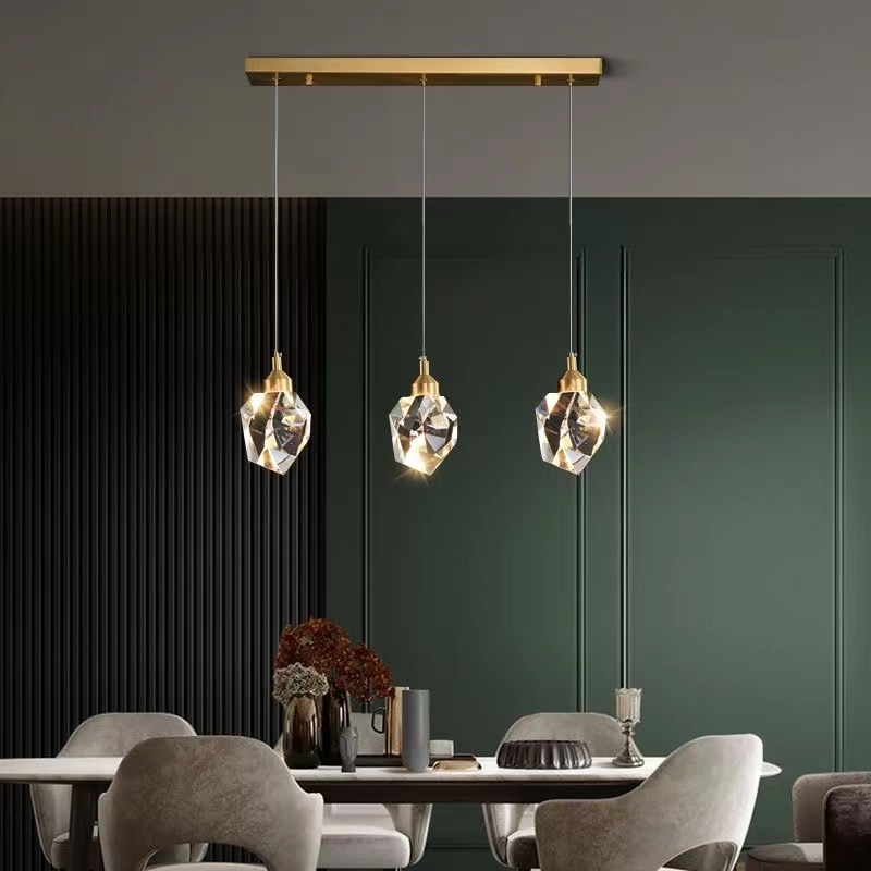 CIMI Nordic Crystal Pendant Light Modern Dining Room Light Bar Table ...