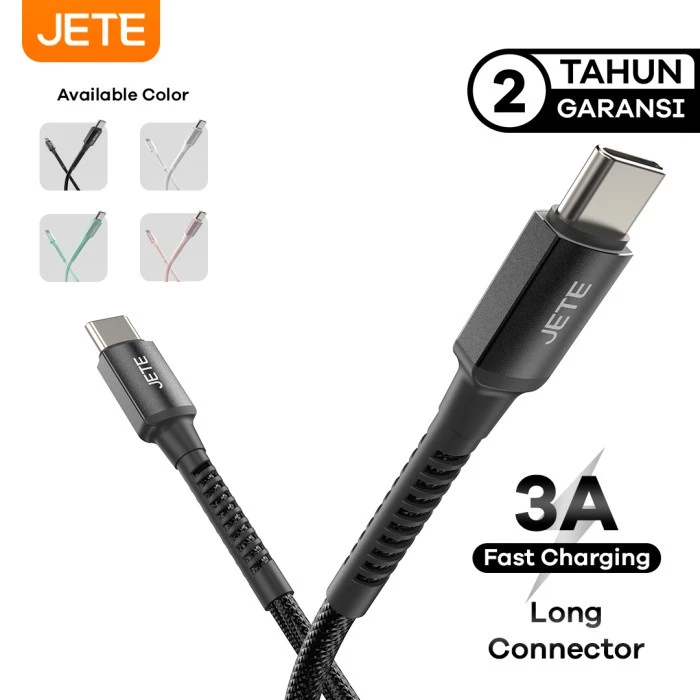 JETE CA2 Kabel Data Type C to Type C PD 65W Fast Charging 3A - Kabel Data - Garansi Resmi - Gambar 3