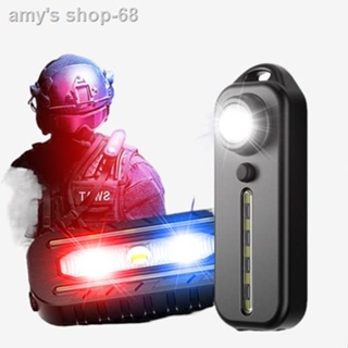 Mini USB Night Warning Lamp Red Blue Shoulder Police Light Helmet