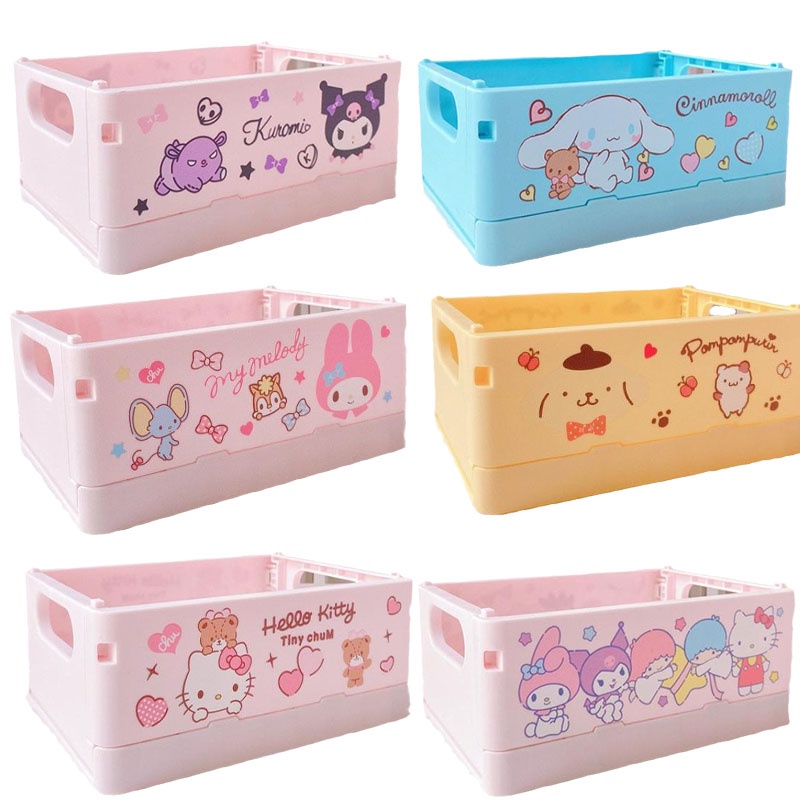 Anime Kawaii Kuromi Purin Dog Kittys Foldable Sundries Box Cartoon Cute ...