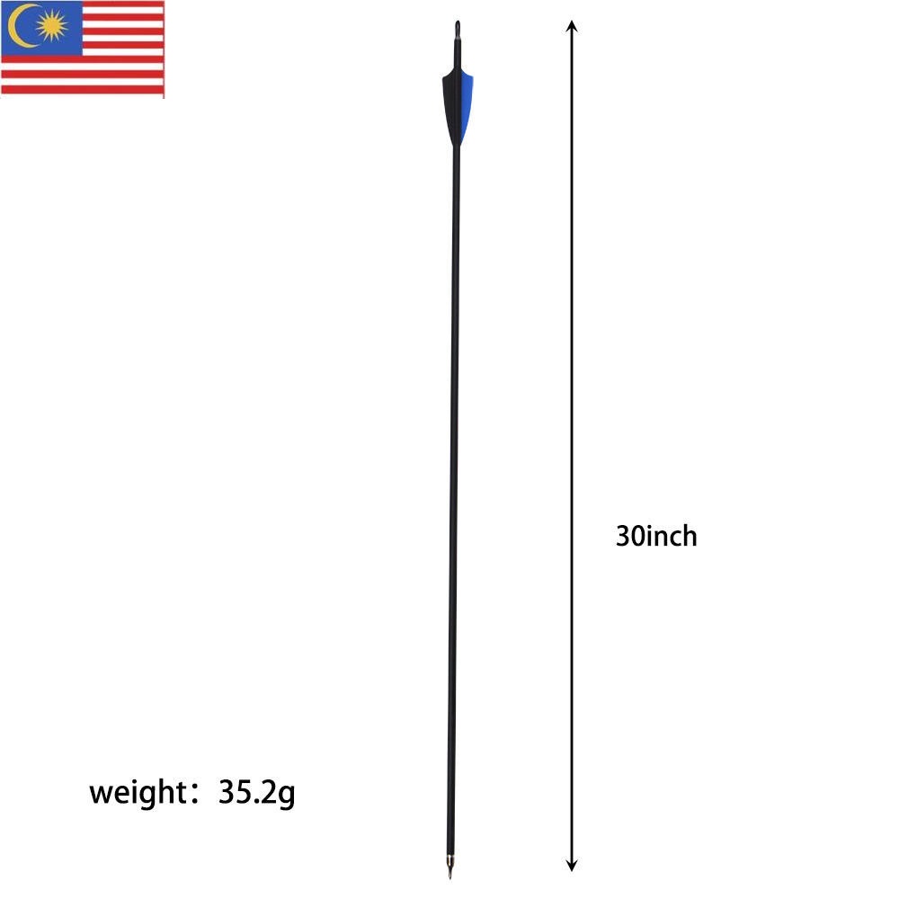 30" Carbon Arrows SP500 Tips Targrt Points Vanes Recurve Bow 1pcs