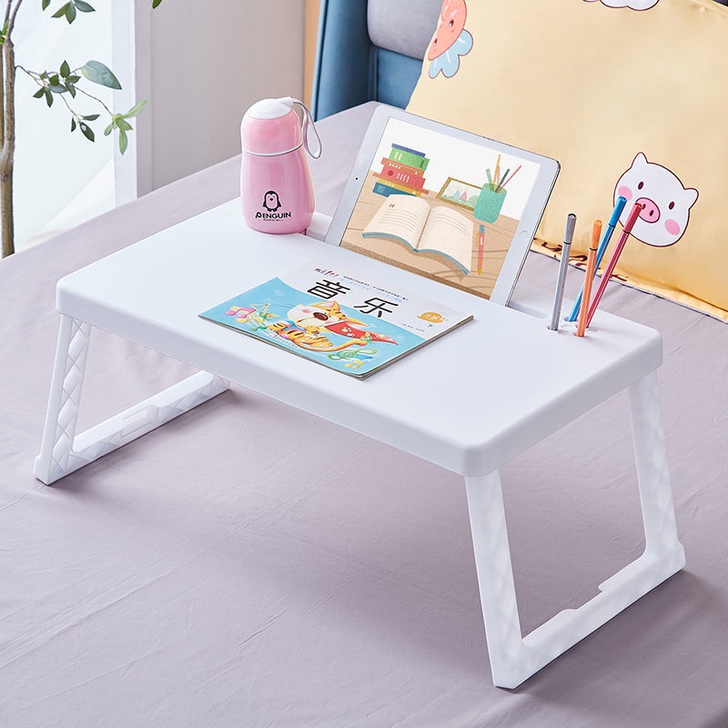 Straw desk Laptop computer Bed Folding Table Lazy Small Bedroom Sitting ...