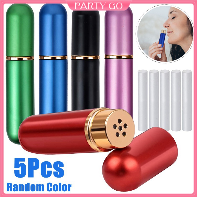 5Pcs Empty Personal Nasal Aromatherapy Inhalers Tubes Refillable
