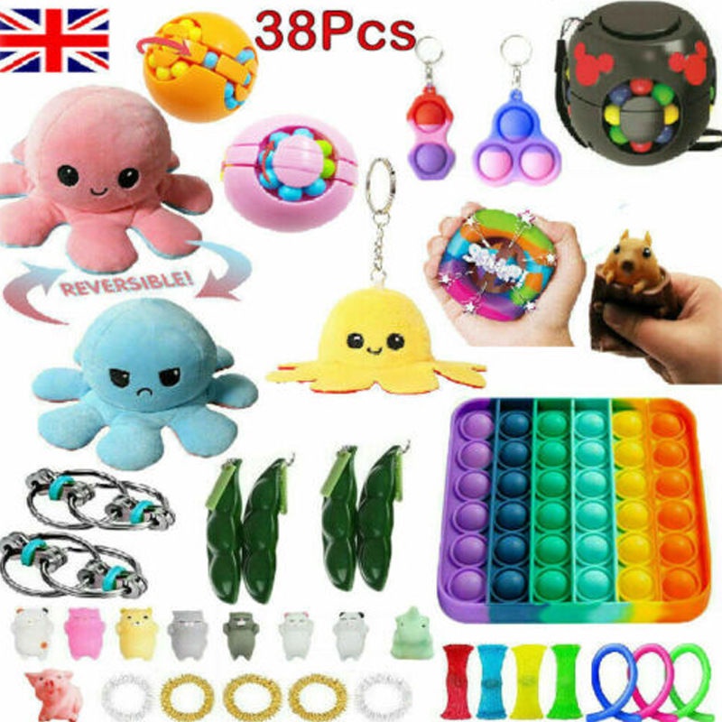 38 Pcs Sensory Fidget Toys Pack Stress Relief And Anxiety Relief Tools Bundle Fidget Toys Set For 0648