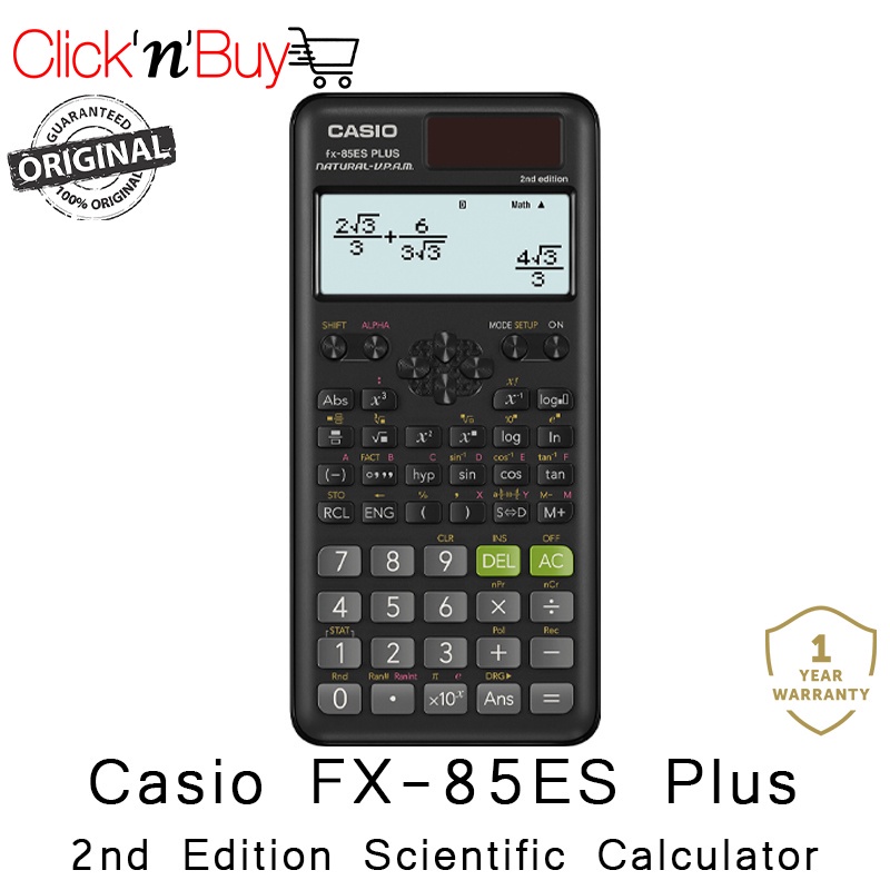 Casio FX 85ES Plus Scientific Calculator. 2nd Edition. Approved for Examination. Local SG Stock. 1 Year Warranty Shopee Singapore