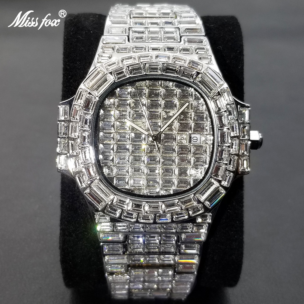 Full diamond hot sale watch mens