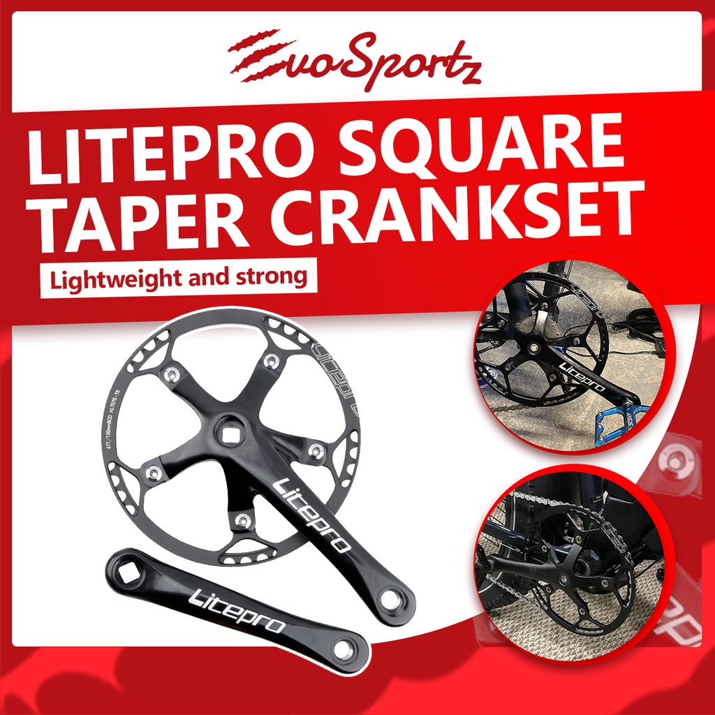 Litepro Square Taper Crankset Folding Bike Single Chainring