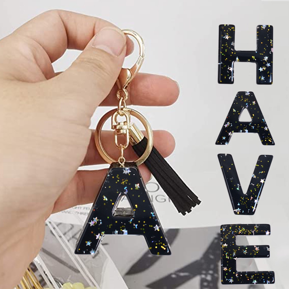 Glitter deals letter keychain