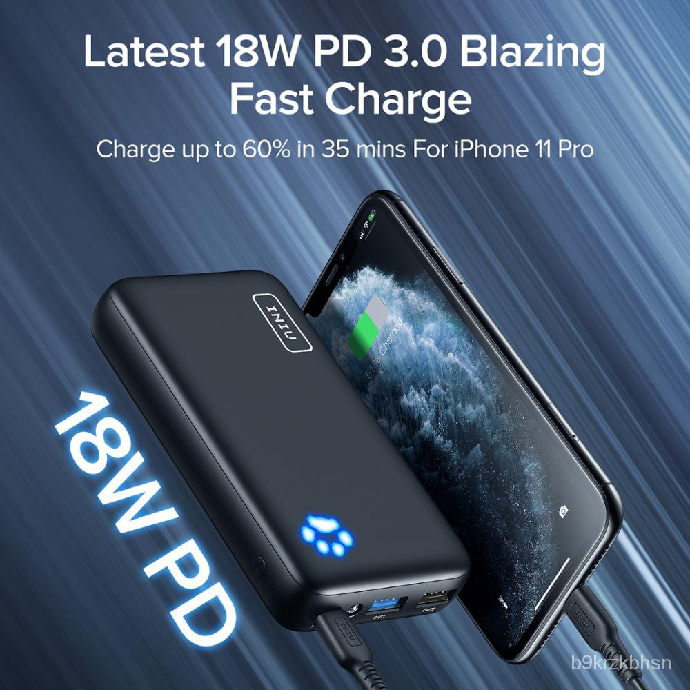 INIU PD 18W 20000mAh Power Portable Charger Power Fast Charge