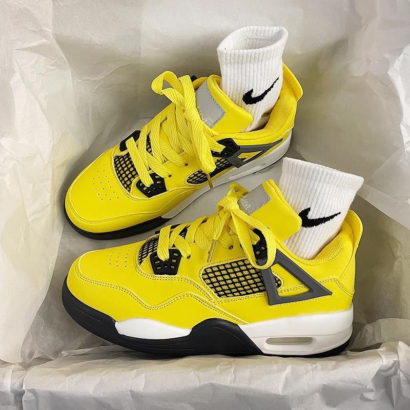 Get coupons🪁chicAir cushion shoesinsTravel Yellow Basketball Sneakers  Campus Student Party Soft Bottom Running Shoes Pla | Shopee Singapore