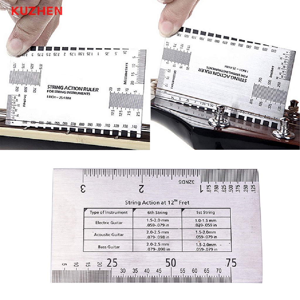 Kuzhen Steel String Action Gauge Ruler Guide Setup Measuring Luthier For Guitar Bass Kuzhen