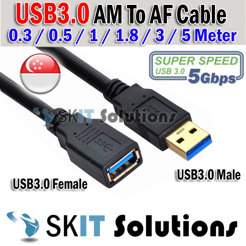 0.5/1/1.8M/3M/5M USB 3.0 A Male AM To USB3.0 Type A Female AF Extension ...