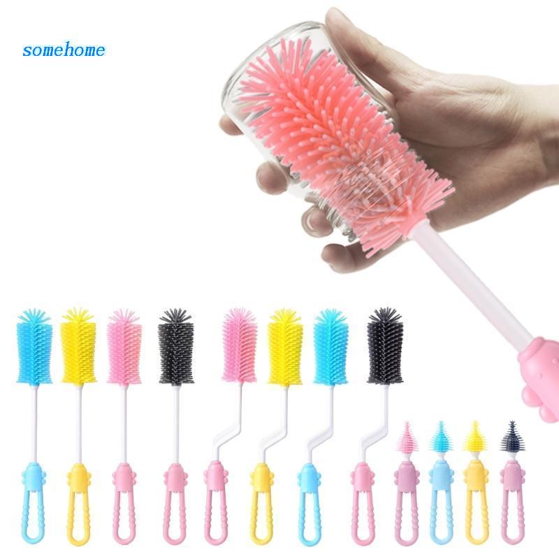 Feeding Bottle And Nipple Cleaner Brush Pink