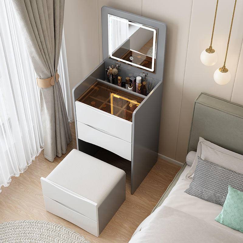 Mini dressing table bedroom flip mobile solid wood small makeup table bay  window makeup storage cabinet Japanese-style economy