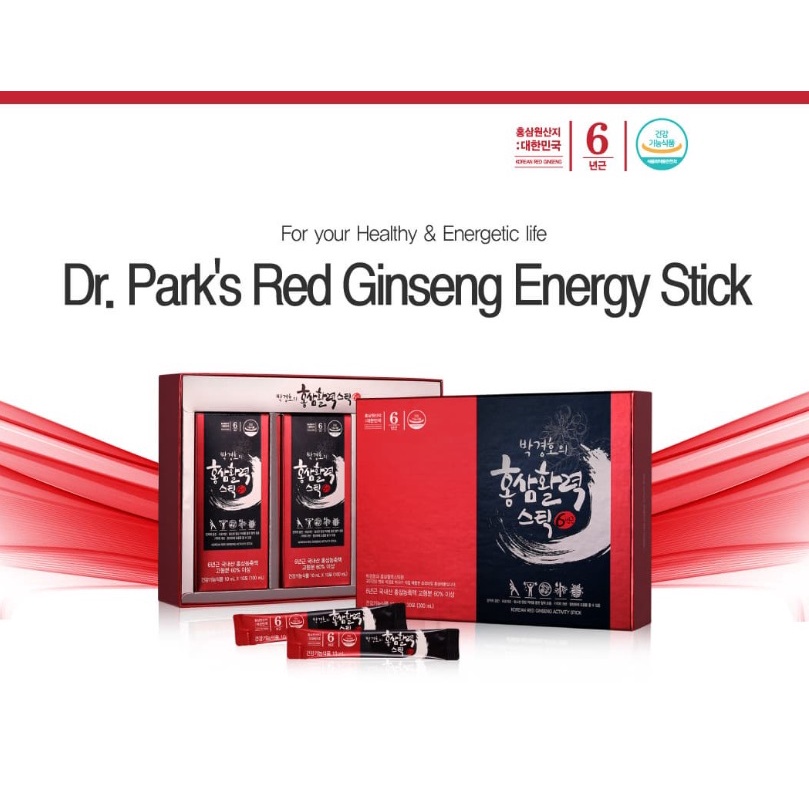 Dr.Park's Red Ginseng Energy Stick/6year old Korea Ginseng/Boosting