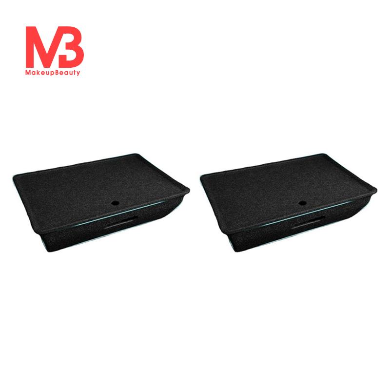 2X Under Seat Storage Organizer for Tesla Model Y 2020 - 2022 Flocked Felt Tray Hidden Storage Box with Cover Trash Can