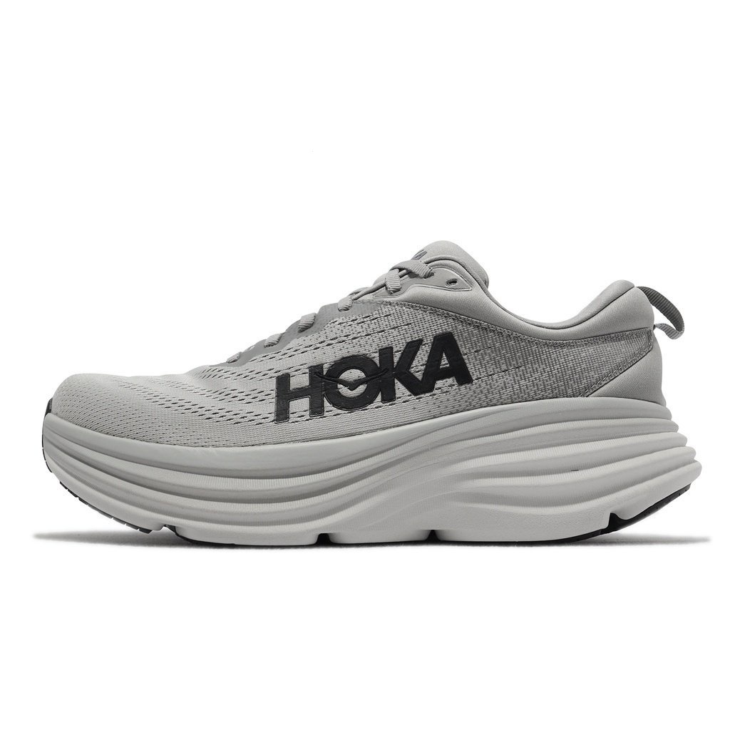 Hoka Jogging Shoes Bondi 8 4E Ultra Wide Last Gray Black White Thick ...