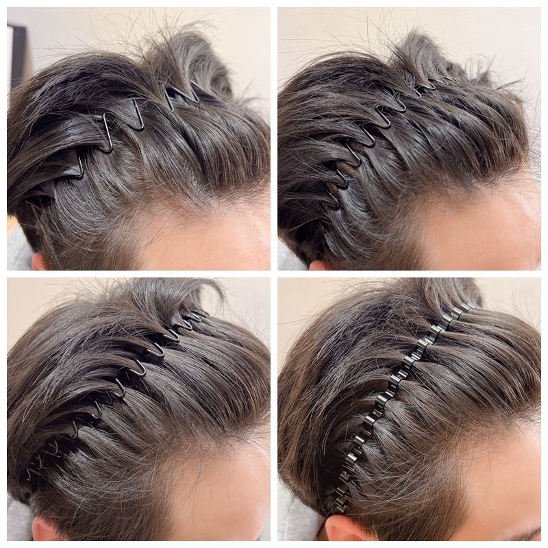 男士发箍男碎发夹运动发带男波浪夏天洗脸头箍女发捆发卡短发头饰Men's hair bands, men's broken hair clips ...