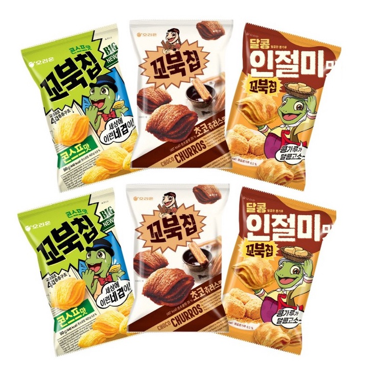 Korean Orion Snack Turtle Chips 3 Flavors 65g (Total of 6 Pack) Shopee Singapore
