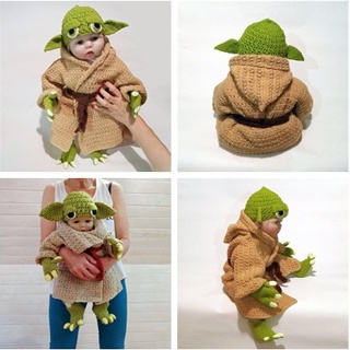 5pcs/Set New Baby Yoda Children Clothes Set Crochet Yoda Costume