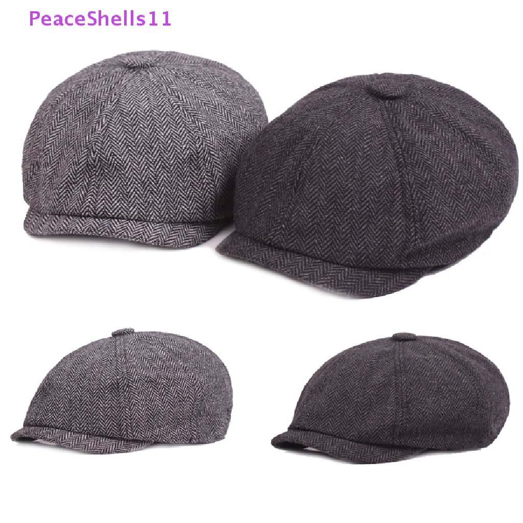 PeaceShells Retro British style beret boy octagonal hat newsboy hat er ...