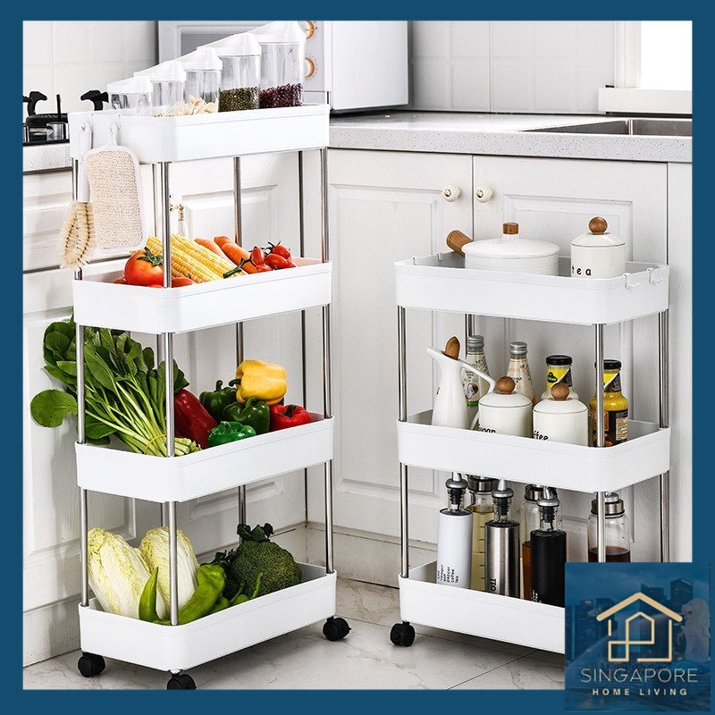 (SUPER OFFER🎉)MultiLayer Thin Storage Cart Shelf Trolley with Wheels