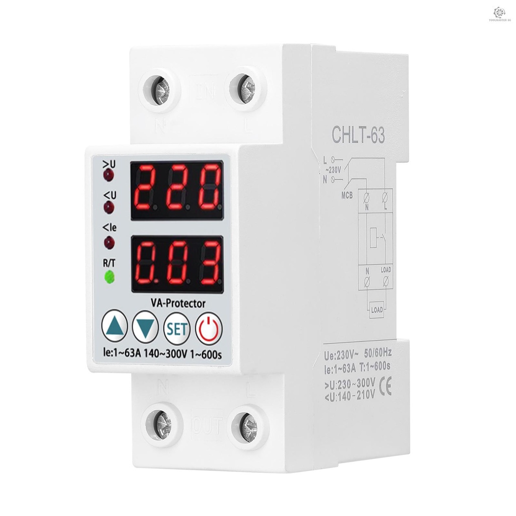 Dual Display Adjustable Voltage Protector Intelligent Over-voltage Under-voltage Over-current Protect Device Home Self-r
