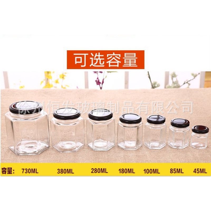 Air Tight Hexagon Glass Jar Mini Bottle Storage Container For Wedding ...