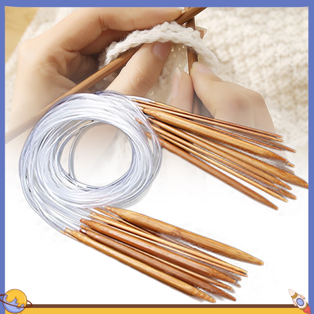Jayapufh} Knitting Needles Smooth Surface DIY Craft 40 60 80 100 120cm Bamboo  Circular Knitting Needles for Swearter