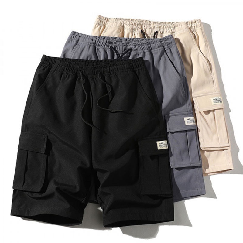 Korean Cargo Shorts Men Cargo Short Pants Khaki Shorts Casual