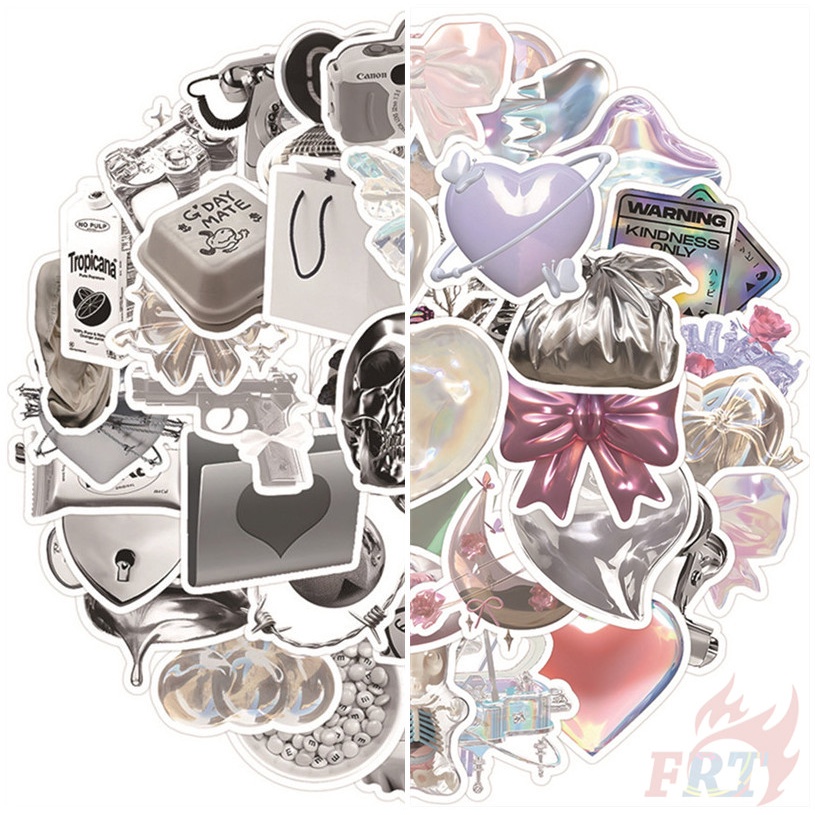 120Pcs/Set Nordic . Silver Color Styles Art Series A Stickers DIY ...