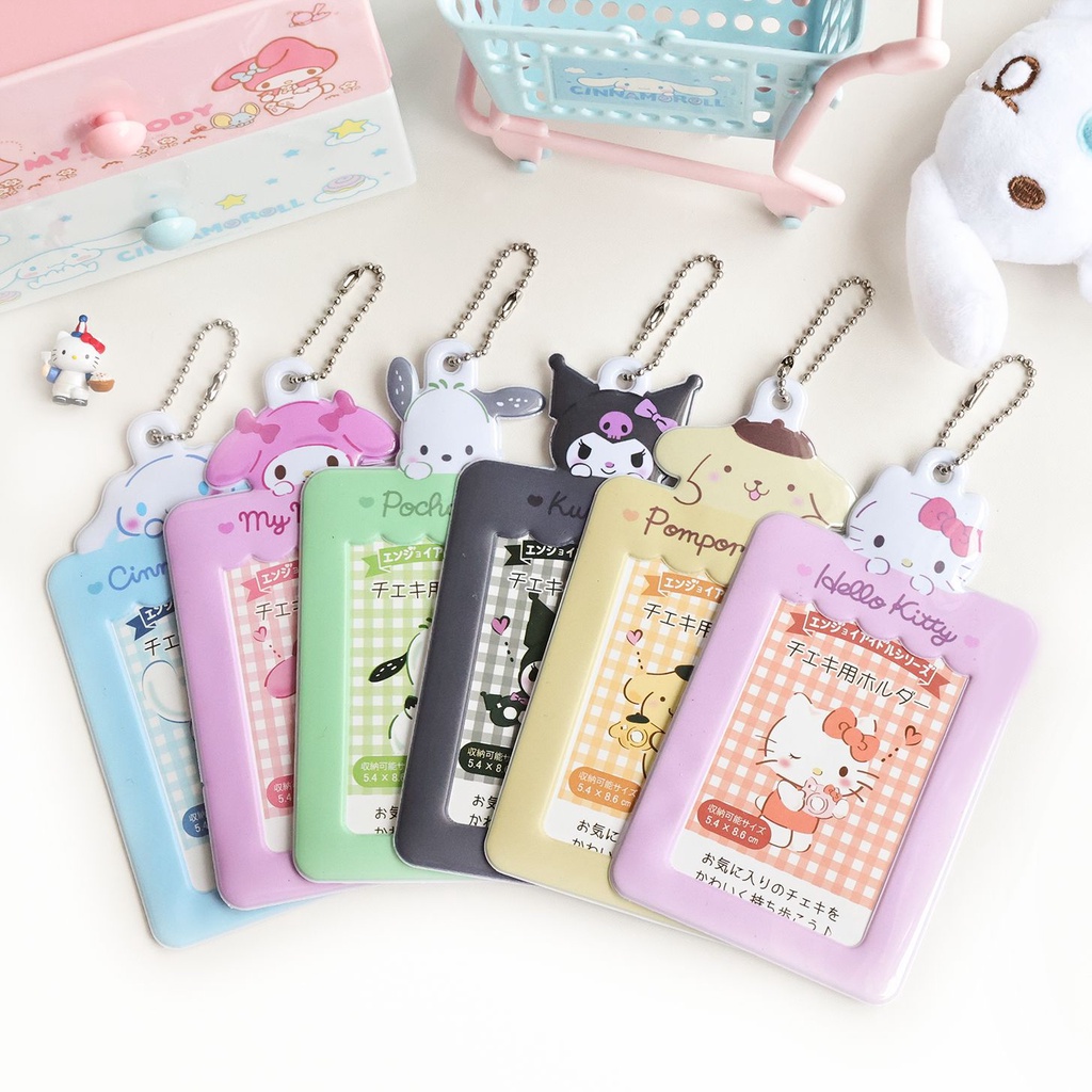 Cute card 2025 holder keychain