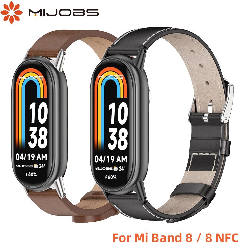 Silver Correa Original Xiaomi Mi Band MIJOBS Leather Strap For