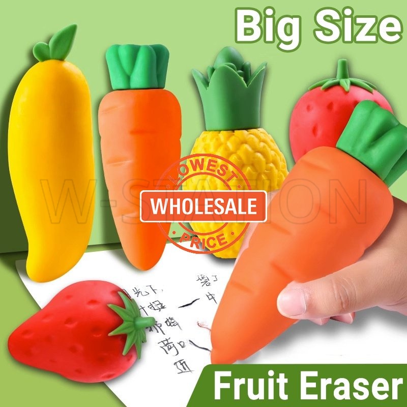 [Wholesale Price]Big Size Creative Fruit Eraser / Cartoon Cute Carrot ...