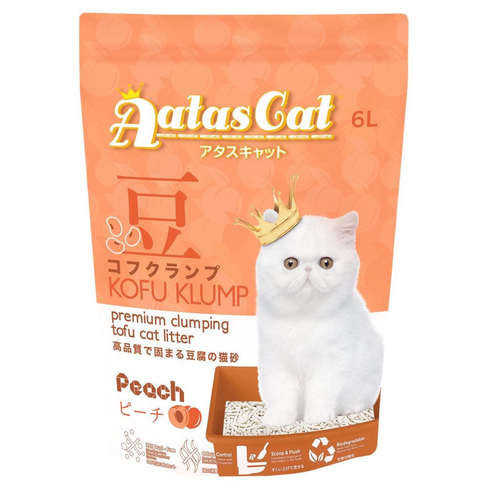 6 FOR 40 Aatas Cat Kofu Klump Tofu Cat Litter (Peach) 6L Shopee Singapore