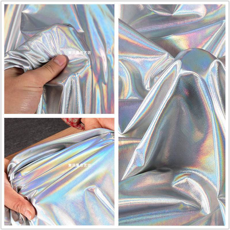 150*50CM Stretch Dazzling Laser Waterproof Fabric Students Graduation ...