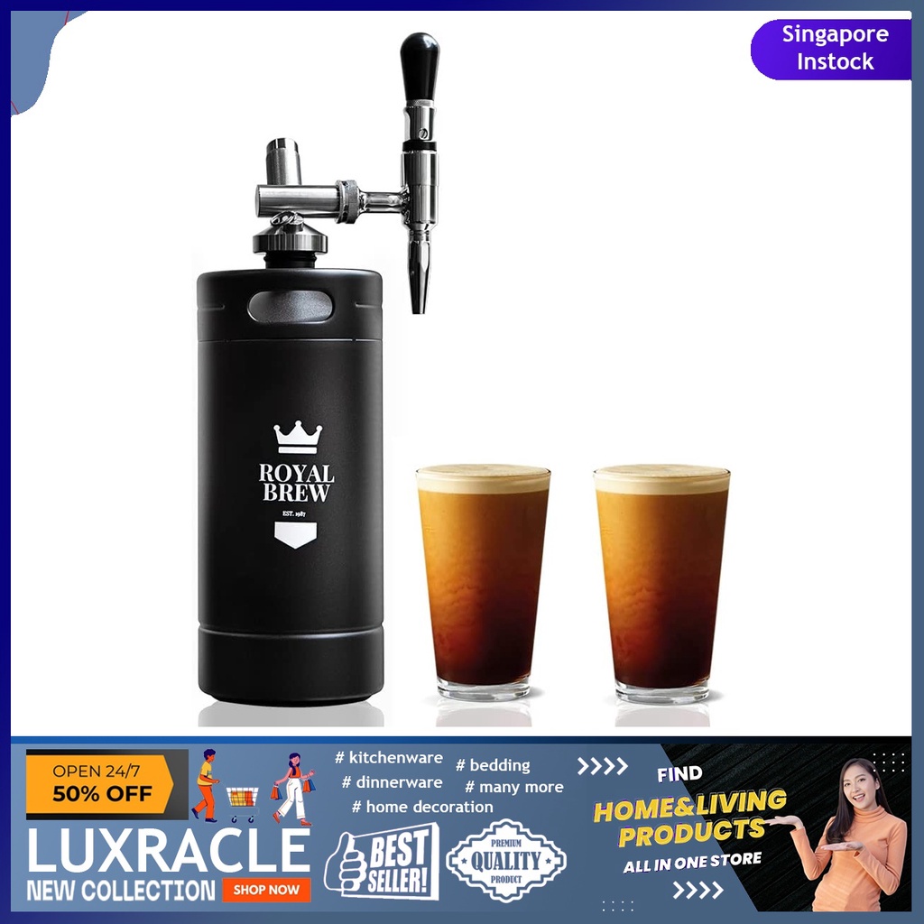 Royal Brew Nitro Cold Brew Coffee Maker Home Keg Kit 128 oz 