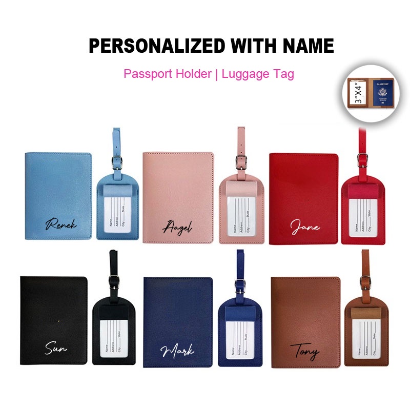 MOLYGO Personalised Name Passport Holder | Luggage Tag | Christmas Gift ...